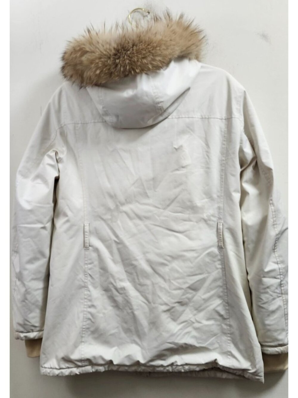 PRADA Sport Linea Rossa Gore-Tex Jacket Womens 42 White Real Fur Hood Nylon Coat - Picture 4 of 16